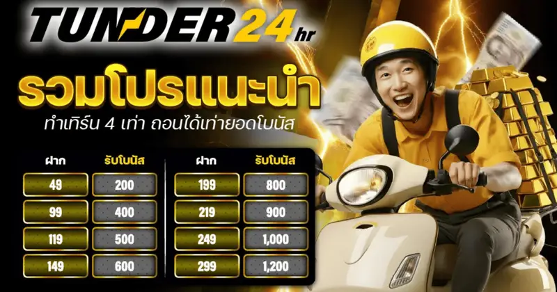 TUNDER24 โปรโมชั่นแนะนำเพื่อน รับโบนัสสล็อตเว็บตรง ถอนเงินได้